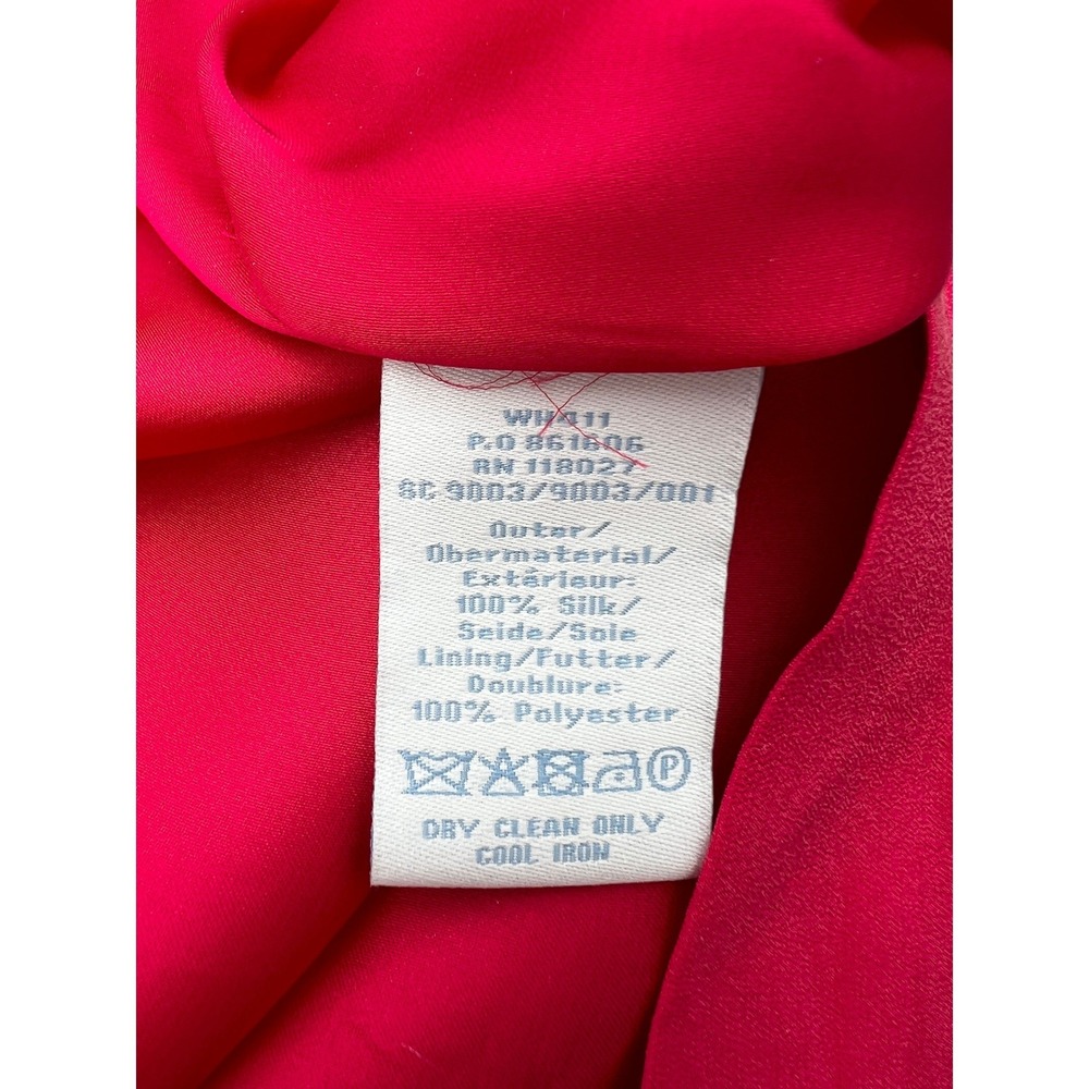 Boden Red 100% Silk‎ V-Neck Empire Waist Cocktail Party Dress Midi US 16R - Picture 4 of 6
